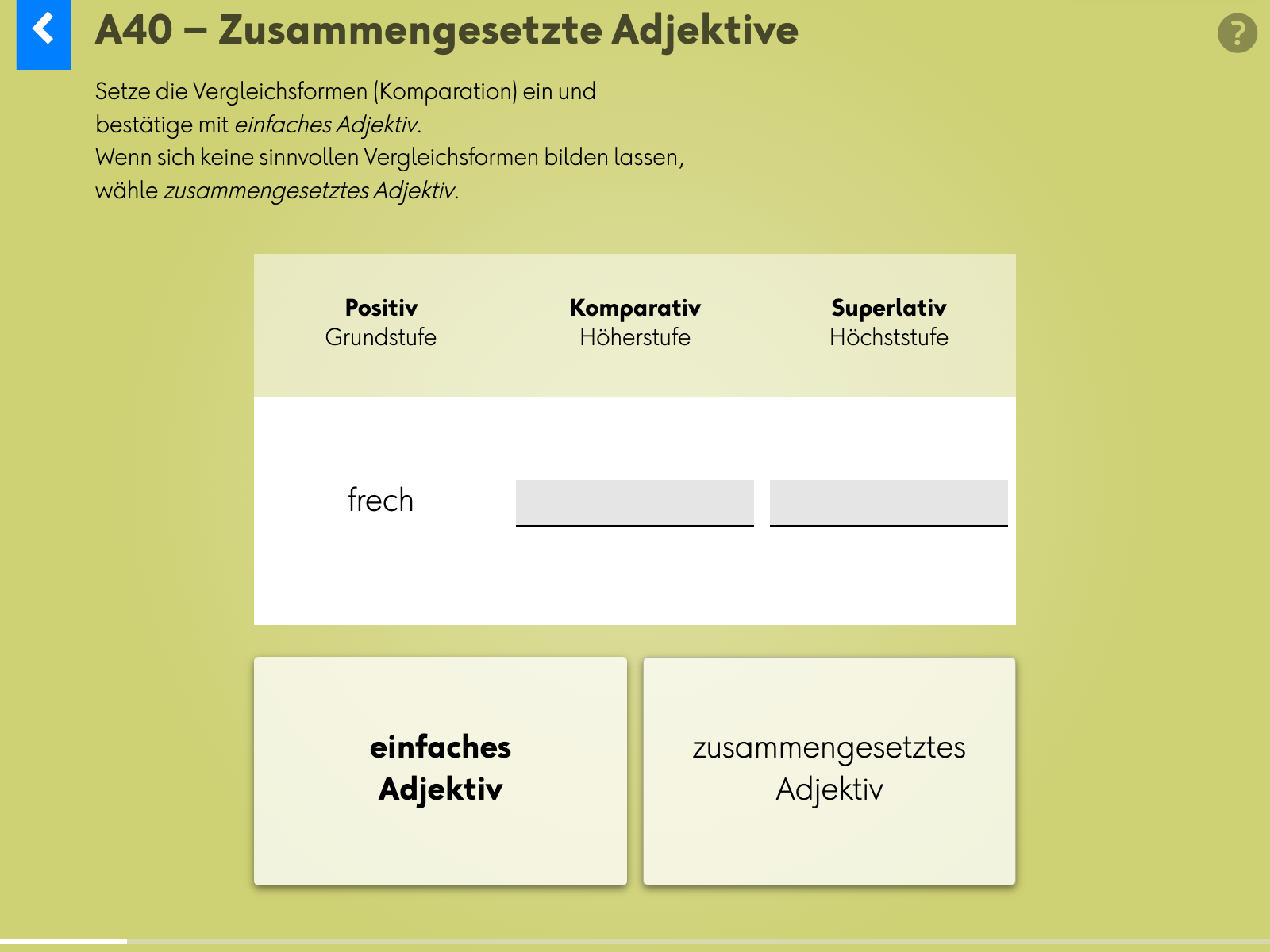 Wortgrammatik: Adjektive: a40