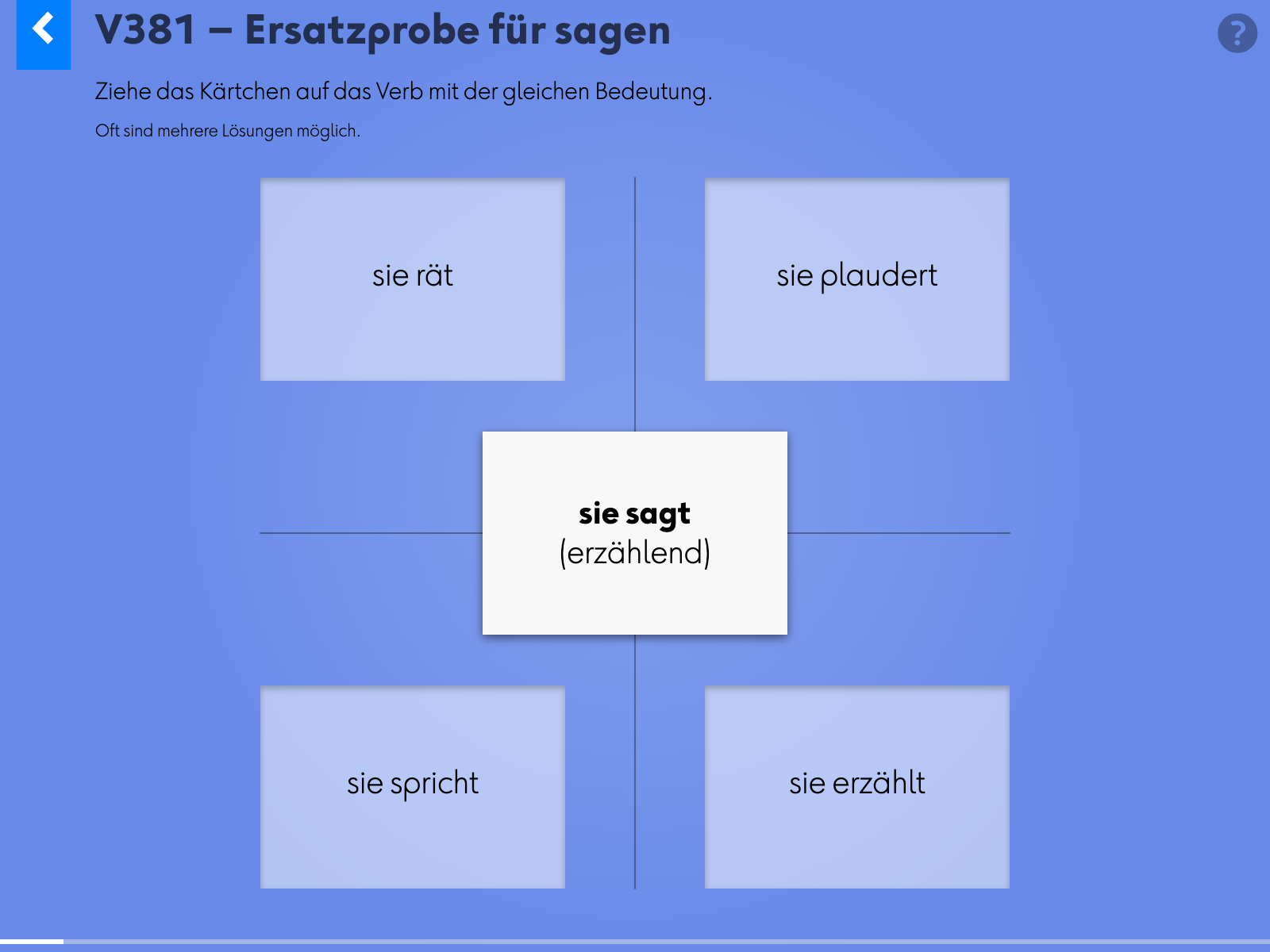 Wortgrammatik: Verben: v381