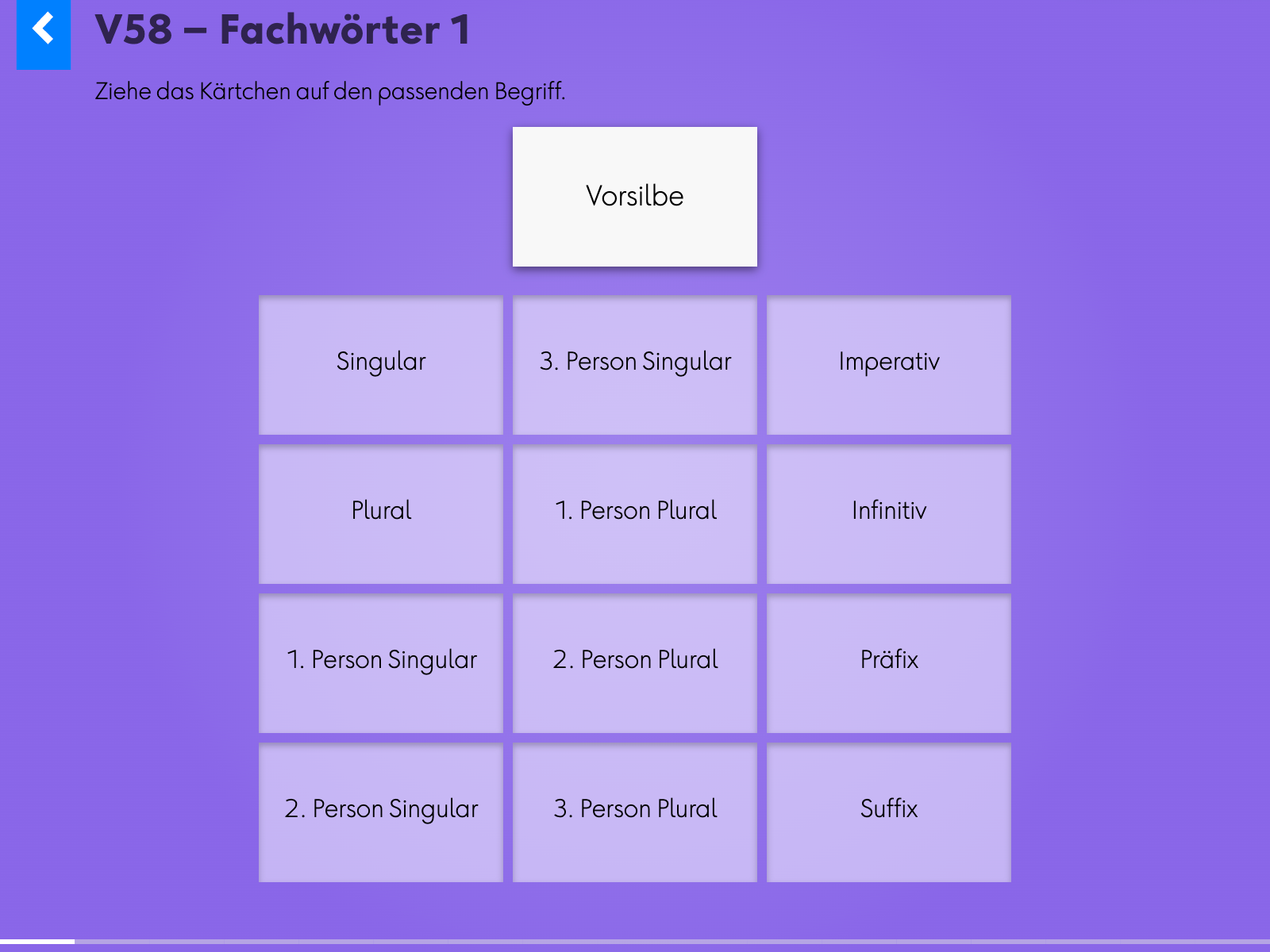 Wortgrammatik: Verben: v58