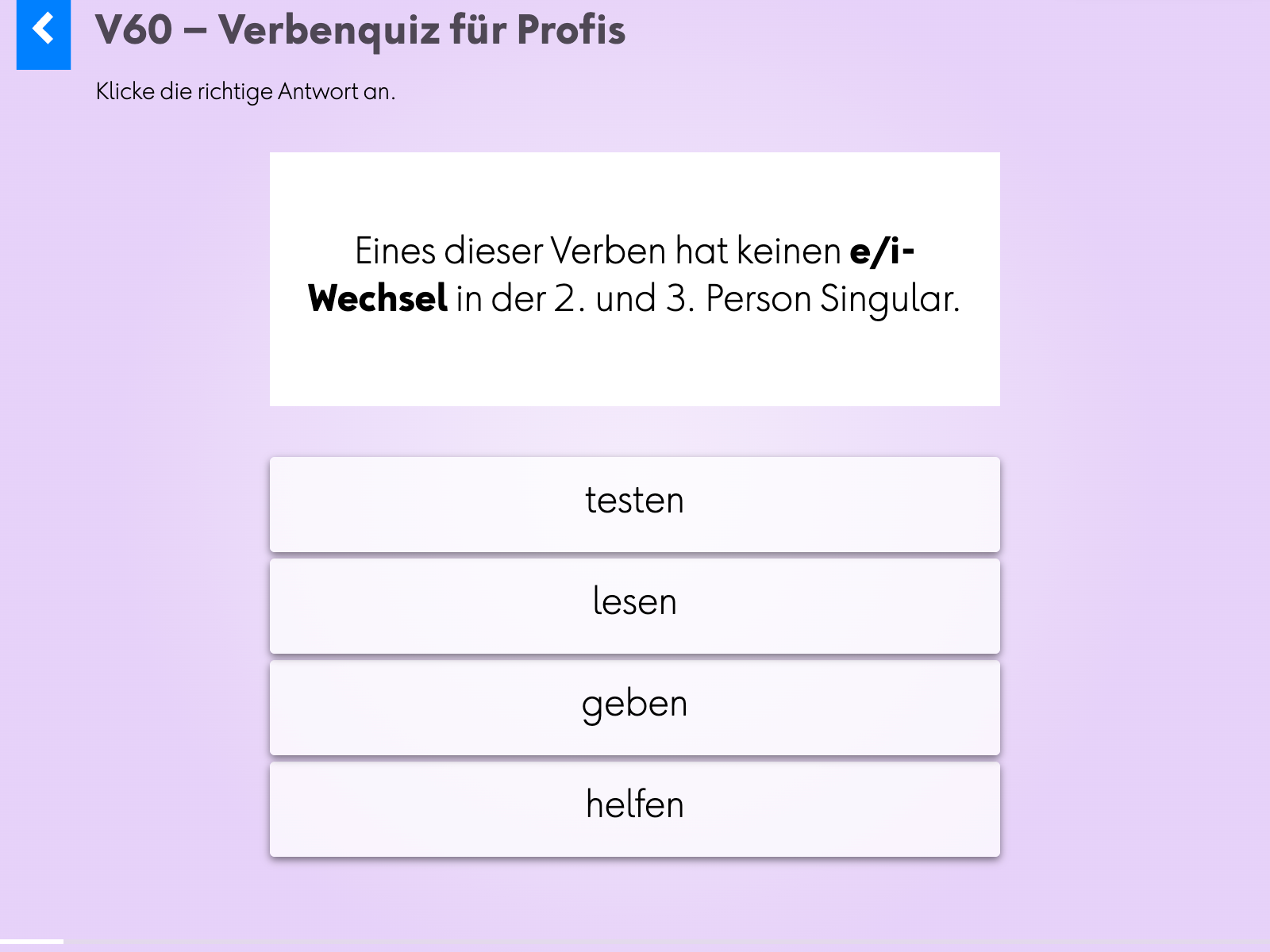 Wortgrammatik: Verben: v60