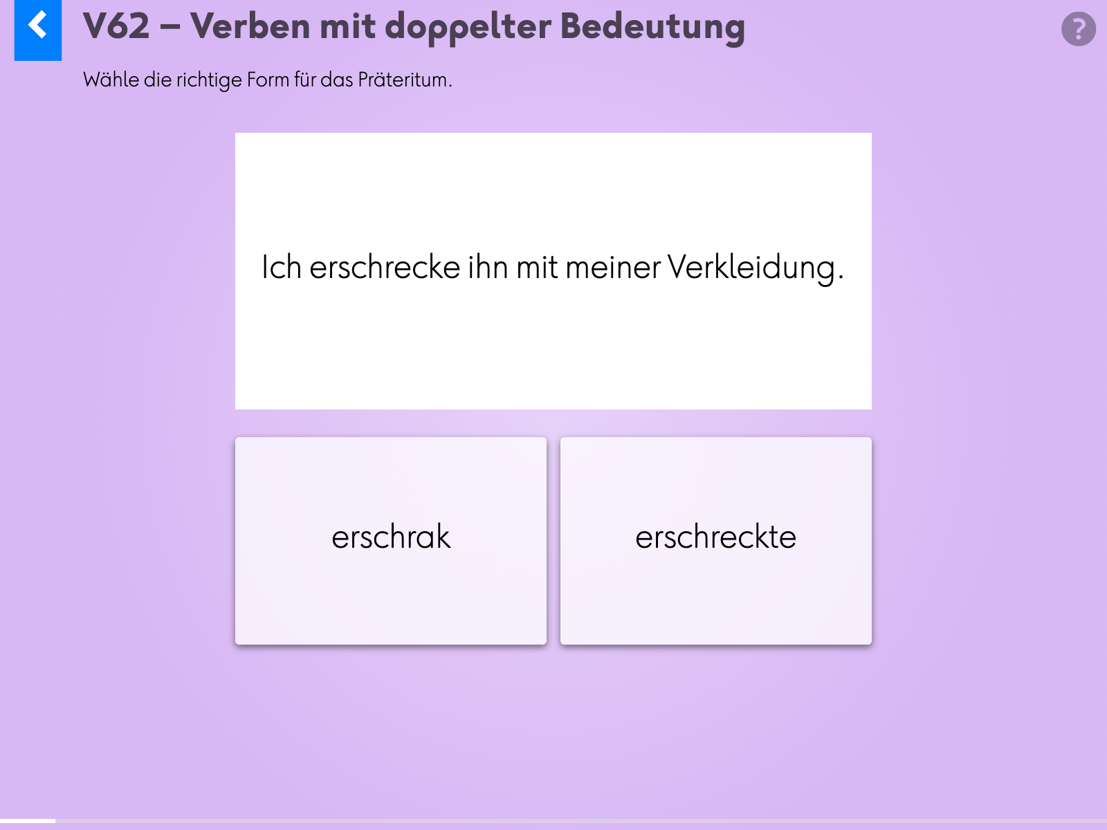 Wortgrammatik: Verben: v62